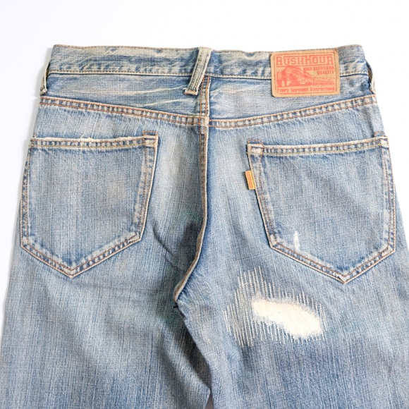 Rush hour distressed denim embroidery jeans (japan) - Picture 5 of 7